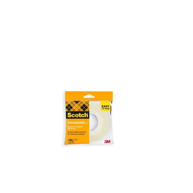 Nastro adesivo Scotch - Taglio facile - 15 mm x 33 m - Colore trasparente