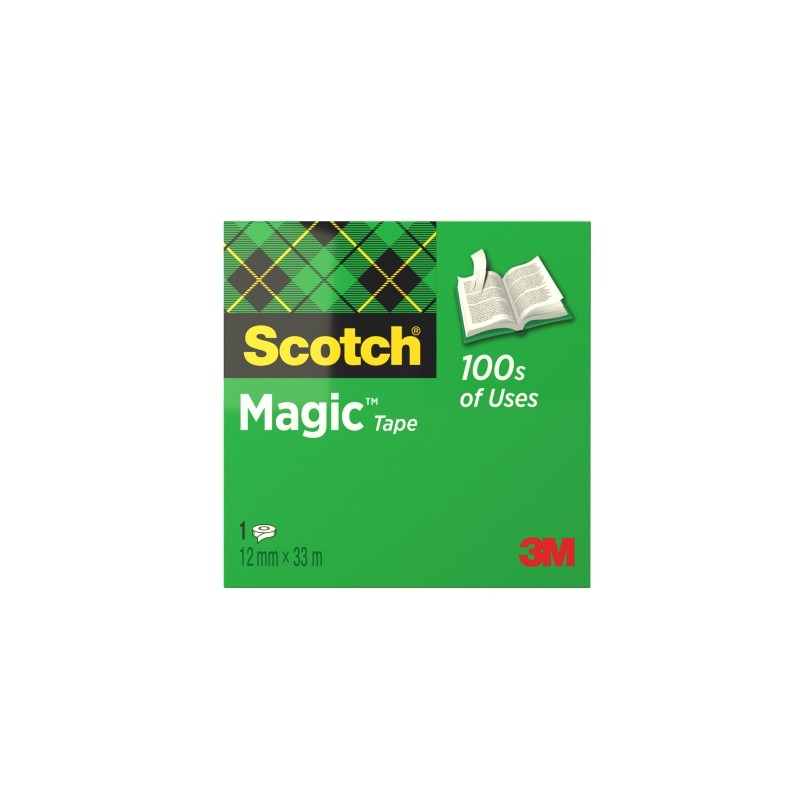 Scotch Magic Invisible Adhesive Tape - 12 mm x 33 m - Colore trasparente