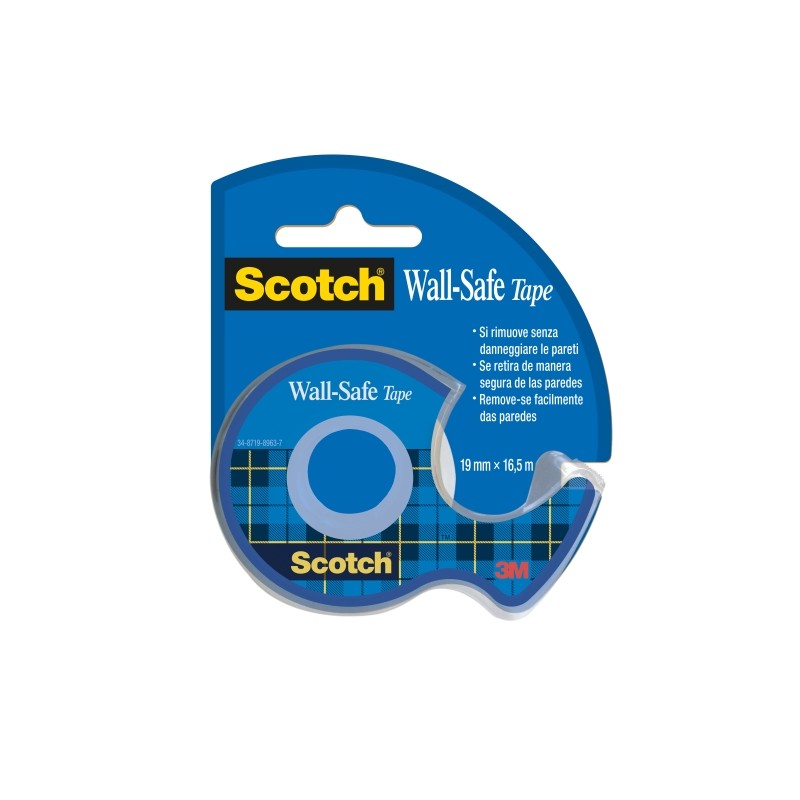 Nastro adesivo Scotch per pareti - 19 mm x 16.5 m - Include dispenser - Colore trasparente