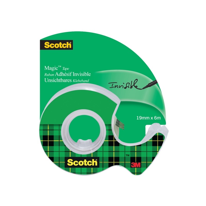 Scotch Magic Invisible Adhesive Tape - 19 mm x 6 m - Include dispenser - Colore trasparente
