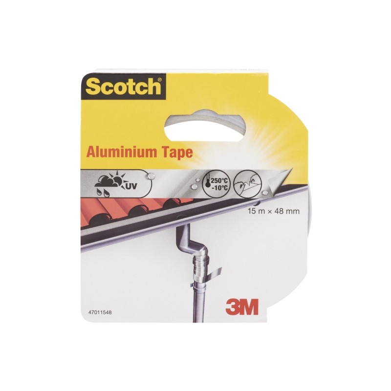 Scotch nastro adesivo per alluminio - 15 m x 48 mm - Colore alluminio