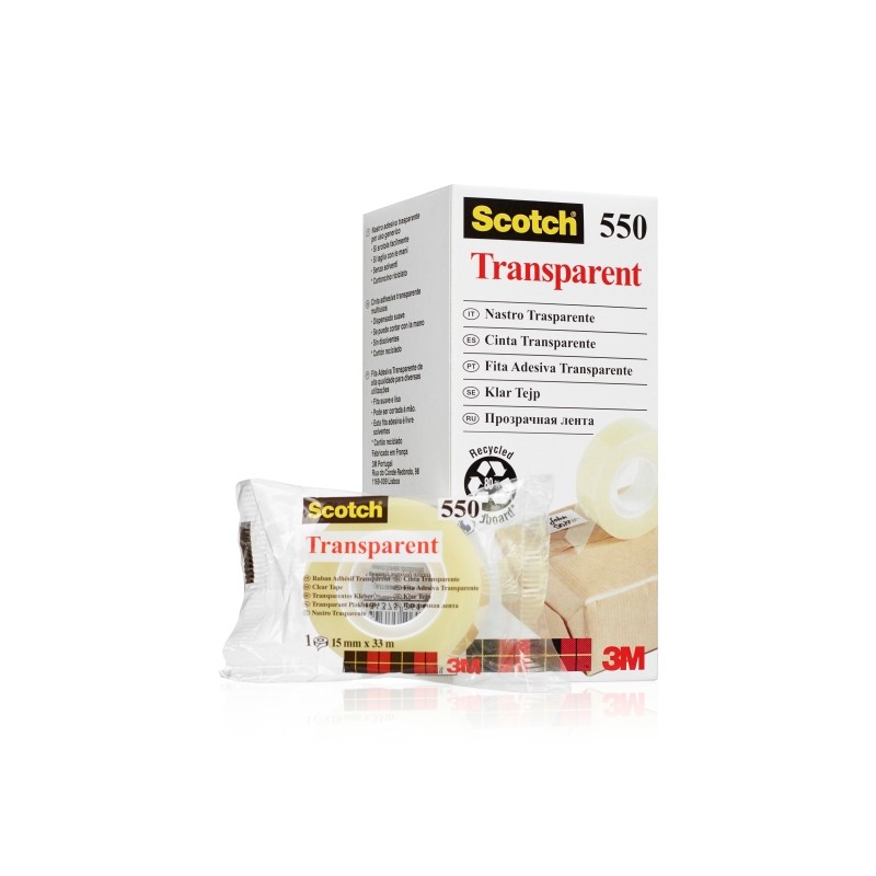 Nastro adesivo Scotch confezione da 10 - 15 mm x 33 m - colore trasparente