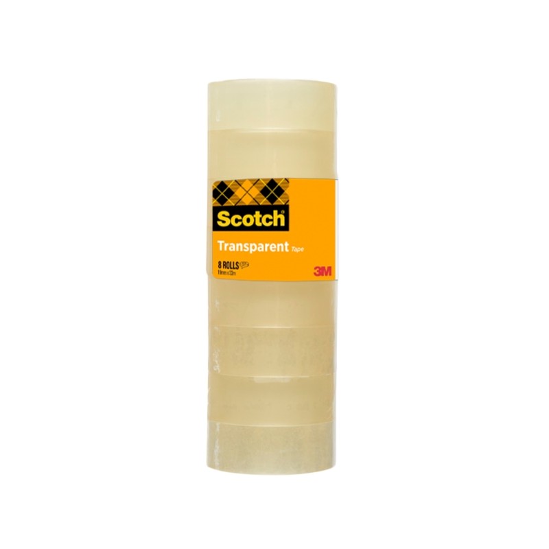 Nastro adesivo Scotch confezione da 8 - 19 mm x 33 m - Colore trasparente