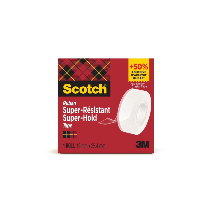 Nastro adesivo Scotch Super-Hold - Extra Forte - 19mm x 25.4m - Colore trasparente