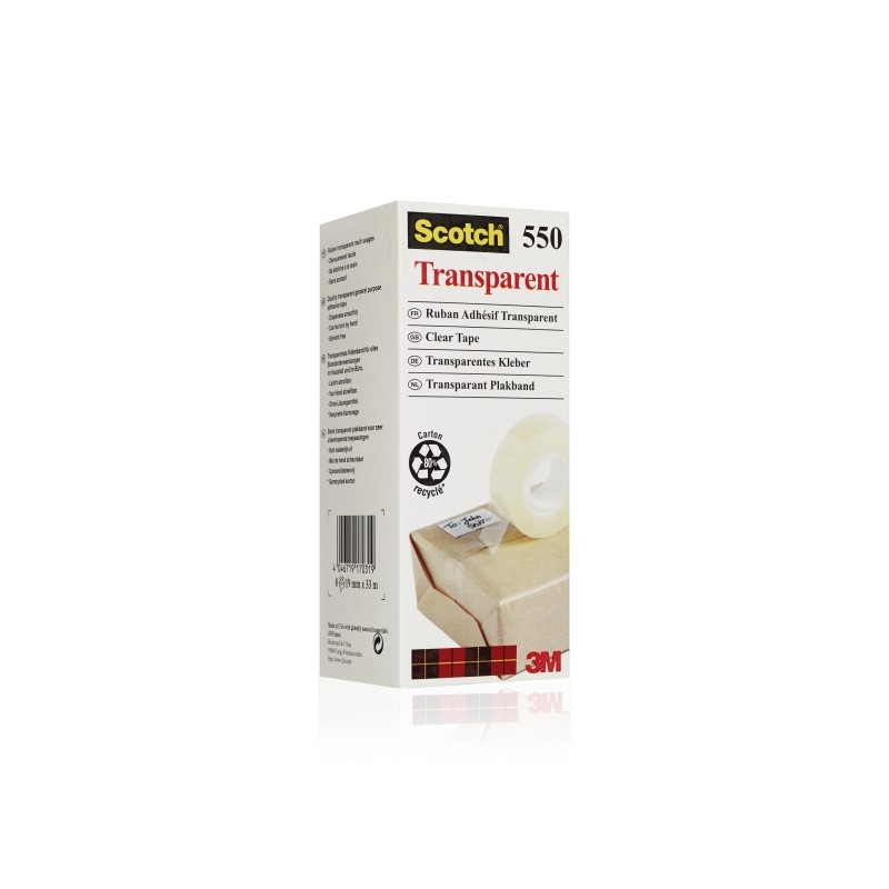 Nastro adesivo Scotch confezione da 8 - 19 mm x 33 m - Colore trasparente