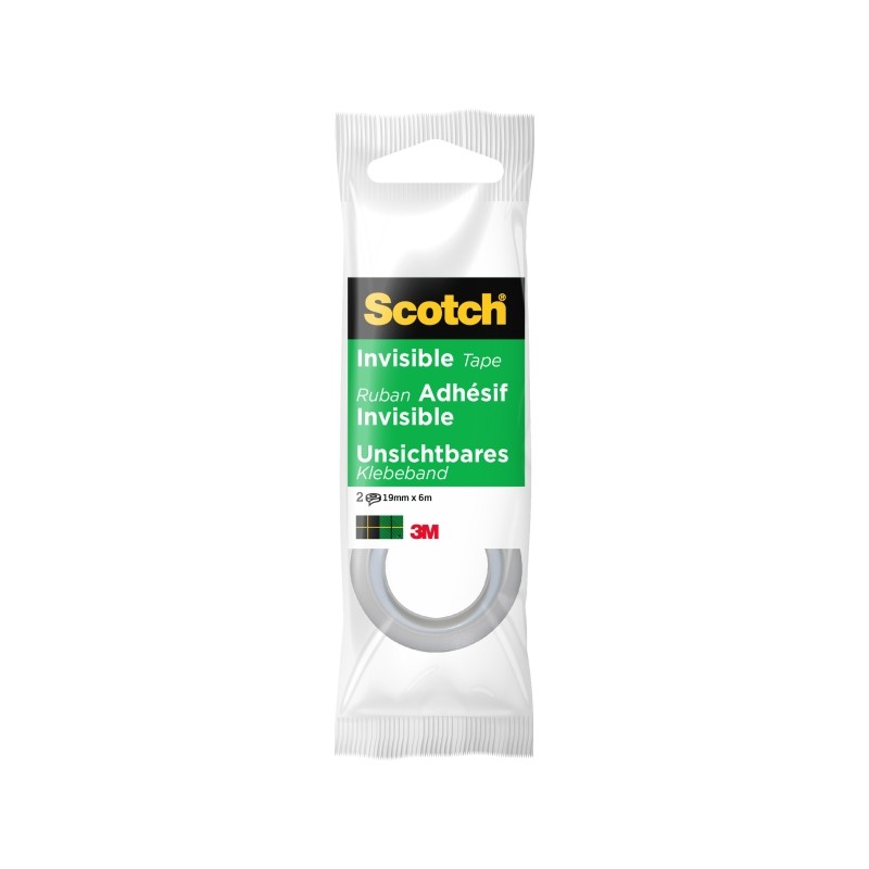 Scotch Magic 2 Confezione da 2 nastri adesivi invisibili - 19 mm x 6 m - Colore trasparente