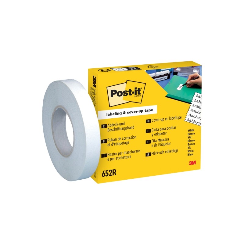 Rotolo di ricambio del nastro adesivo per scrittura Post-It - 18 m x 8 mm - Bianco
