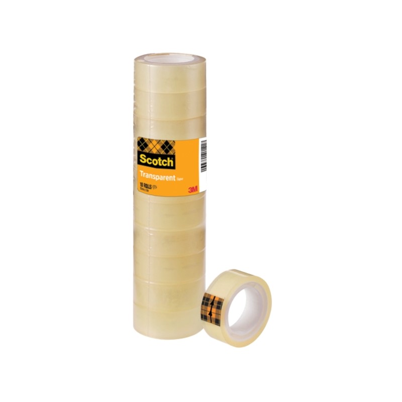 Scotch Nastro Adesivo 10 Confezioni - 15mm x 10m - Colore trasparente