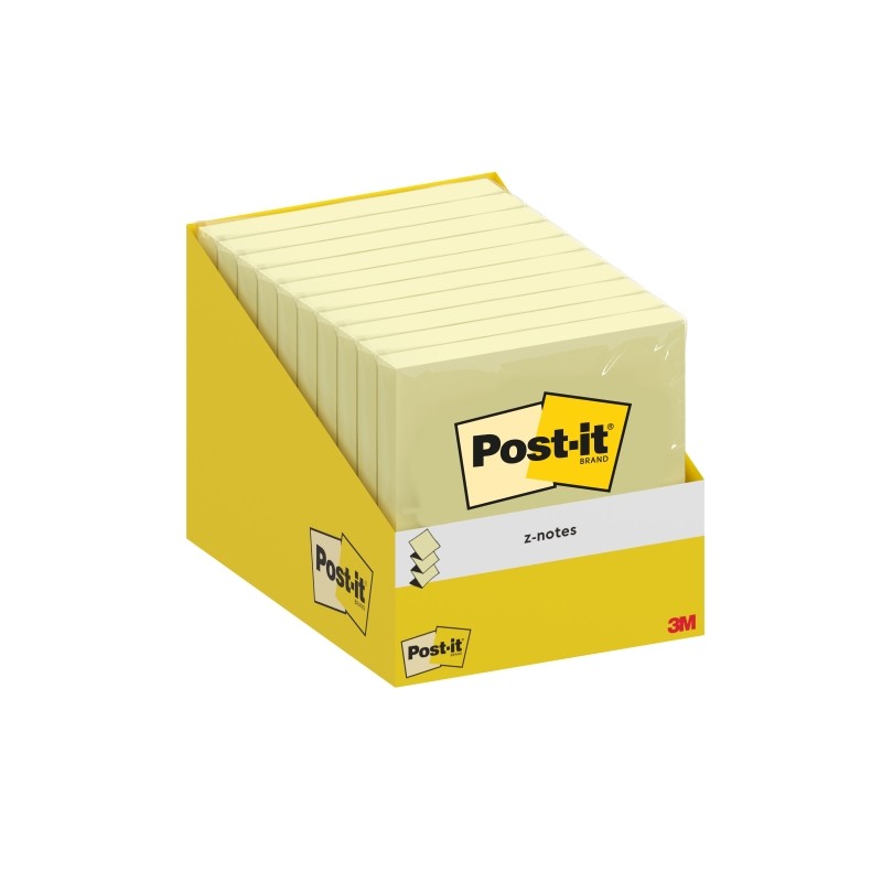 Blocchetto di 100 post-it adesivi riposizionabili - Forma quadrata - 76x76 mm - Colore giallo chiaro