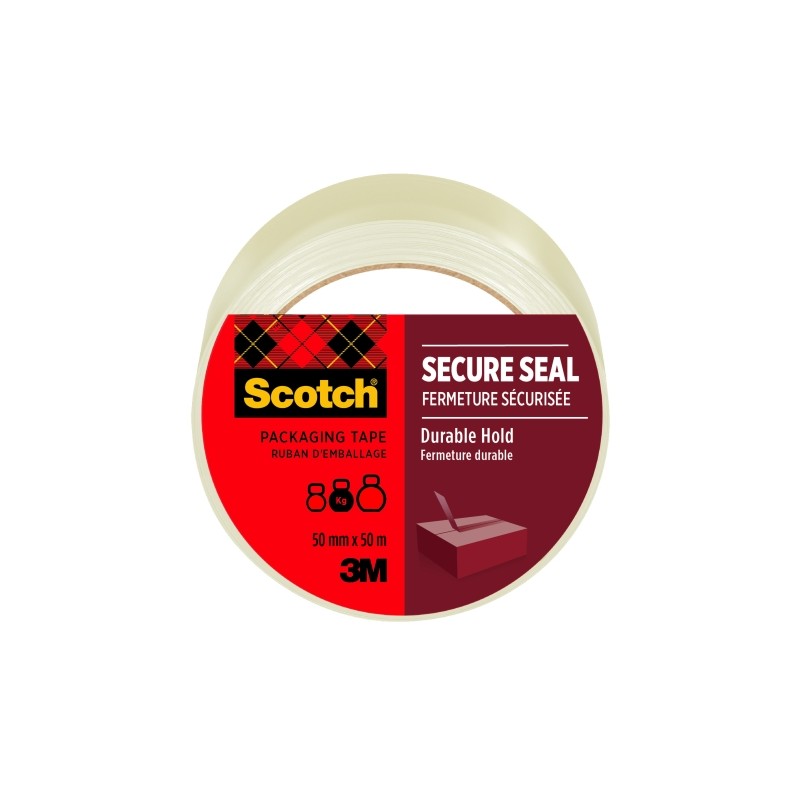 Nastro da imballaggio Scotch - Sigillatura sicura - 50 mm x 50 m - Colore trasparente