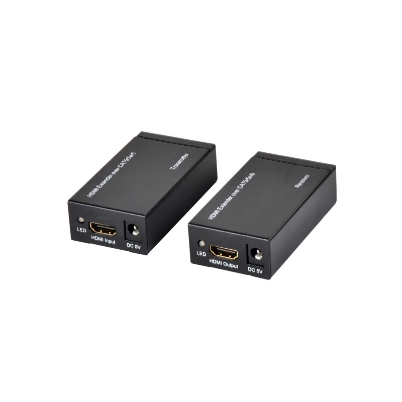 Ewent Pack Cavo HDMI UTP Extender - fino a 60 metri - Risoluzione 1080P con cavo Cat6 - Colore nero