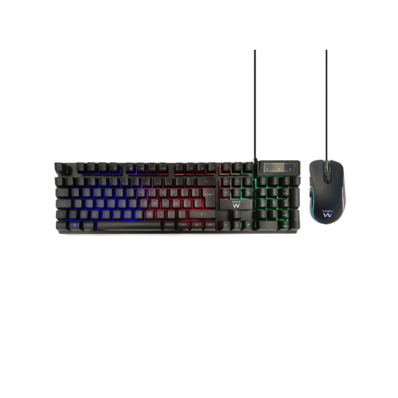 Pacchetto tastiera + mouse da gioco Ewent - Illuminazione RGB - Layout QWERTY ES - 3600dpi - Cavo da 1.5 m - Anti-Ghosti