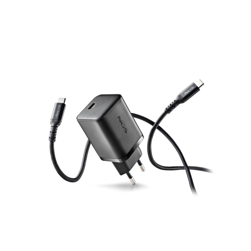 NGS Bud45W-C Caricatore da parete GaN universale 45W ultraveloce - USB-C PD e PPS - Cavo USB-C 1.5m - Nero
