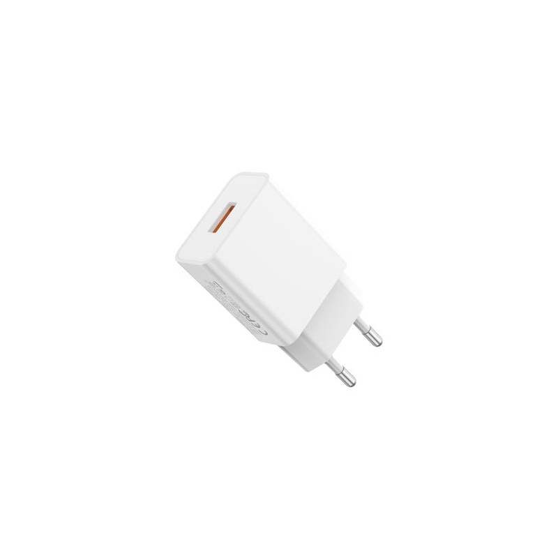 XO L127TC Caricatore da parete 18W - USB-A - Cavo da USB-A a USB-C 1m - Bianco