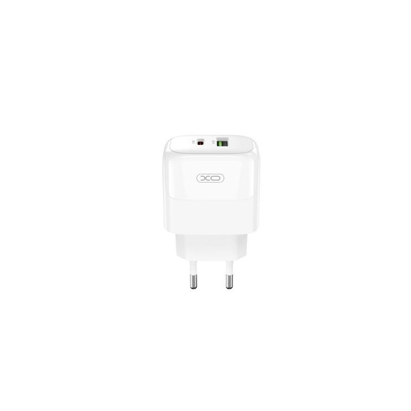 XO L138 Caricatore da parete 30W - USB-C e USB-A - Bianco