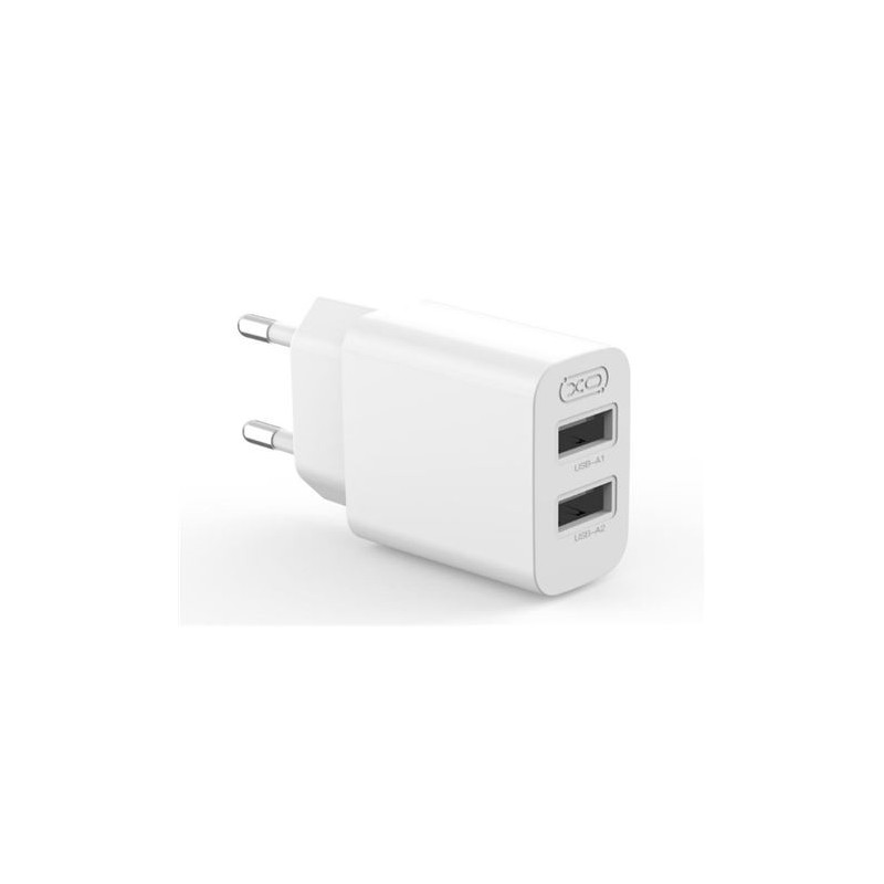 XO L109 Caricatore da parete 10W - Carica rapida - 2xUSB-A - Bianco