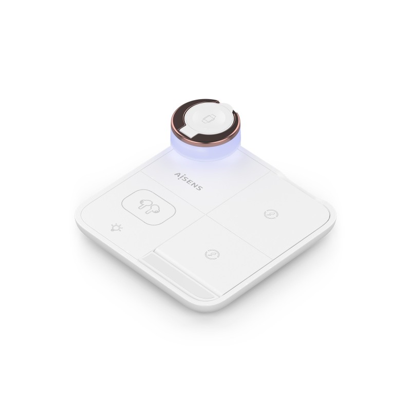 Caricatore wireless Aisens 15W - USB-C - Protocollo Qi - Cellulari. Apple Watch e cuffie - Protezione da sovratensione. 