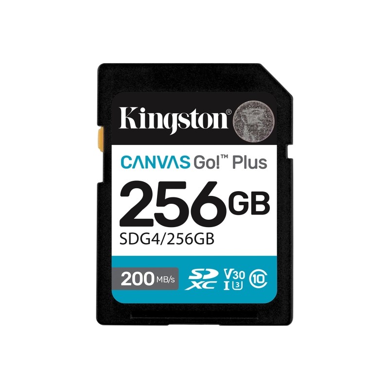 Kingston SDXC 256GB UHS-I U3 V30 Classe 10 200MB/s Canvas Go Plus Scheda SDXC 256GB UHS-I U3 V30 Classe 10 200MB/s Canva