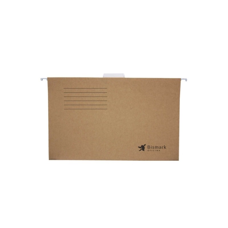 Bismark Confezione da 3 cartelle sospese formato Folio esteso - Realizzate in Kraft marrone da 230gr - Bastone in allumi