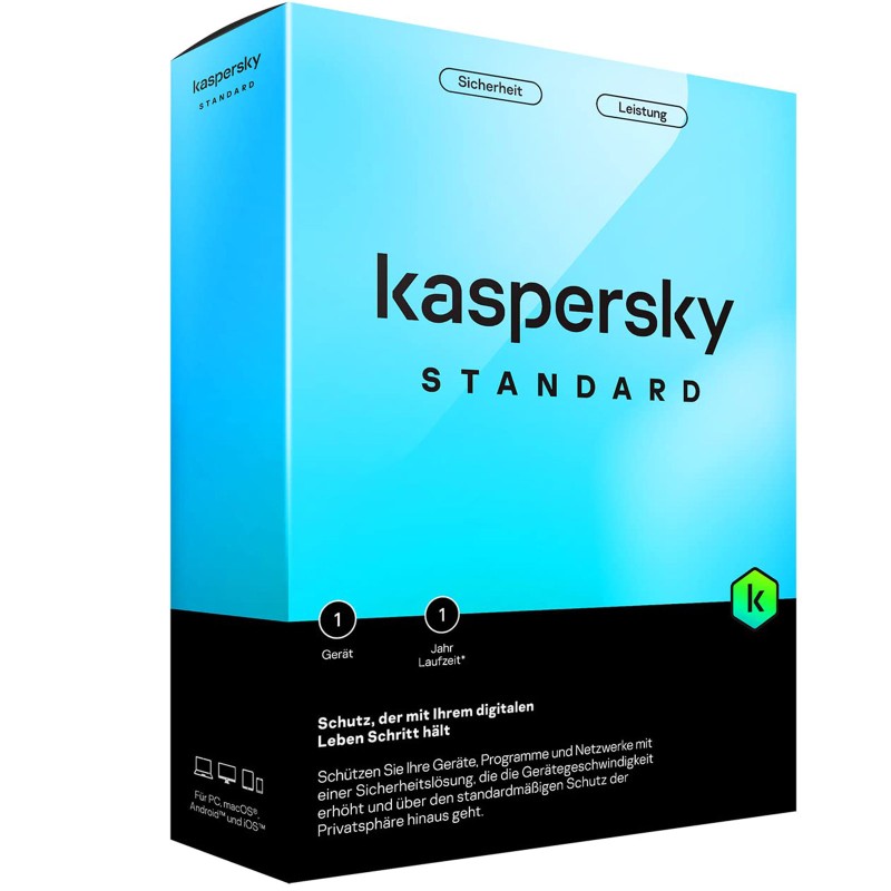 Kaspersky Standard Antivirus Protection Card (1 Dispositivo. 1 Anno. scatola fisica)