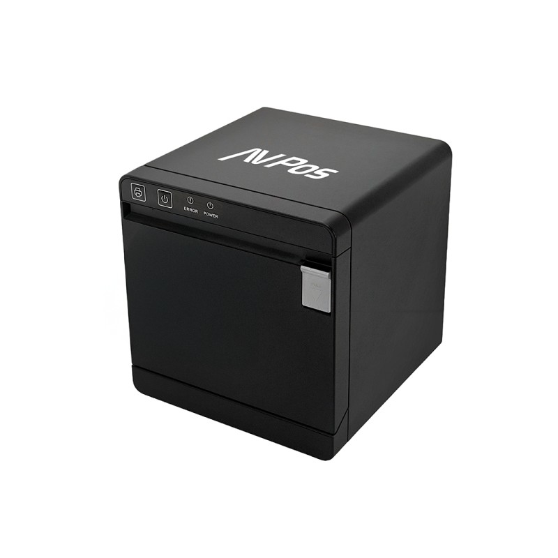 Stampante termica per biglietti AVPos TC300 - Velocità 300 mm/s - Taglio automatico parziale - USB e LAN - Colore nero
