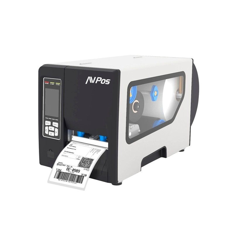 Stampante termica industriale AVPos E1 - Velocità 203 mm/s - Risoluzione 300 DPI - USB. seriale e LAN - Colore bianco-n