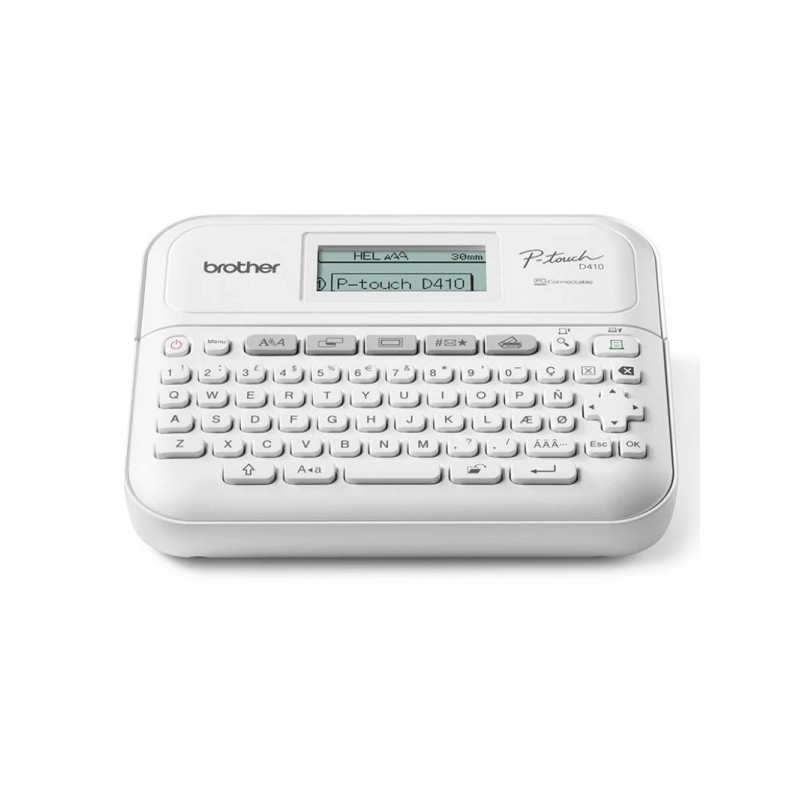 Etichettatrice elettronica Brother P-Touch D410 - Con connessione PC - Schermo LCD - Larghezza max. Nastro da 18 mm - Co