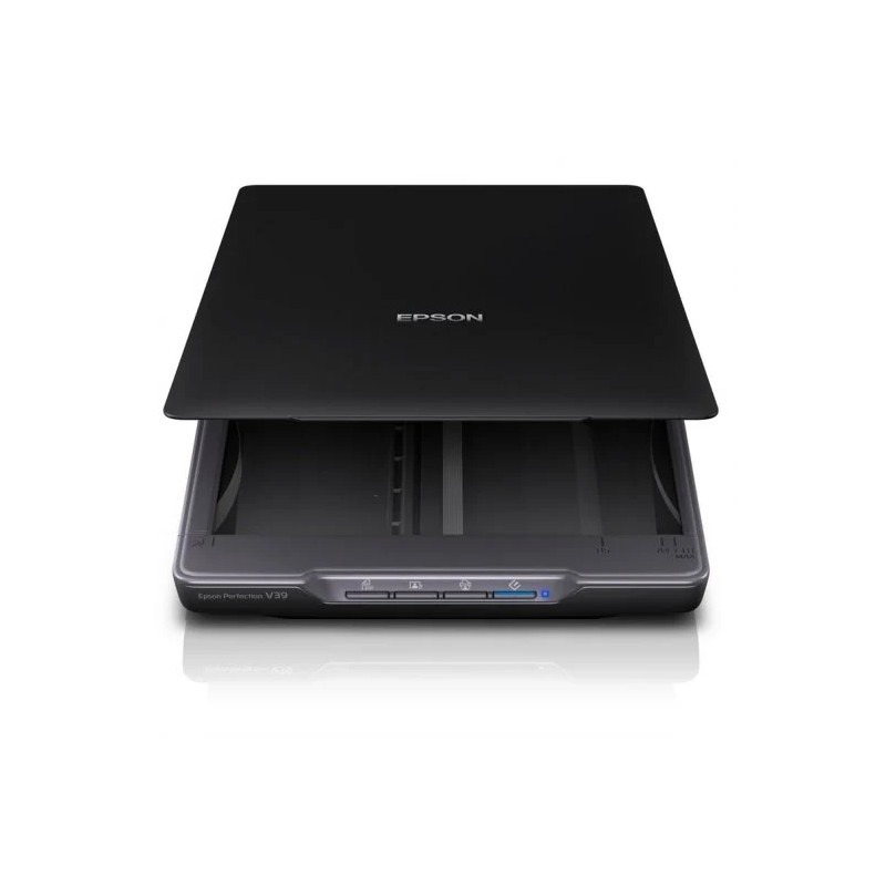 Scanner per foto e documenti Epson Perfection V39II 4800 dpi - Alimentazione e connettività USB - Realizzato con il 30%