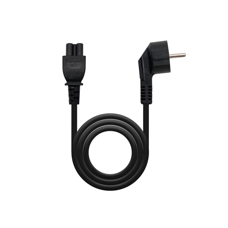 Cavo di alimentazione Nanocable da maschio angolato CEE7 a femmina M-C5 Trebol 2 m - Colore nero