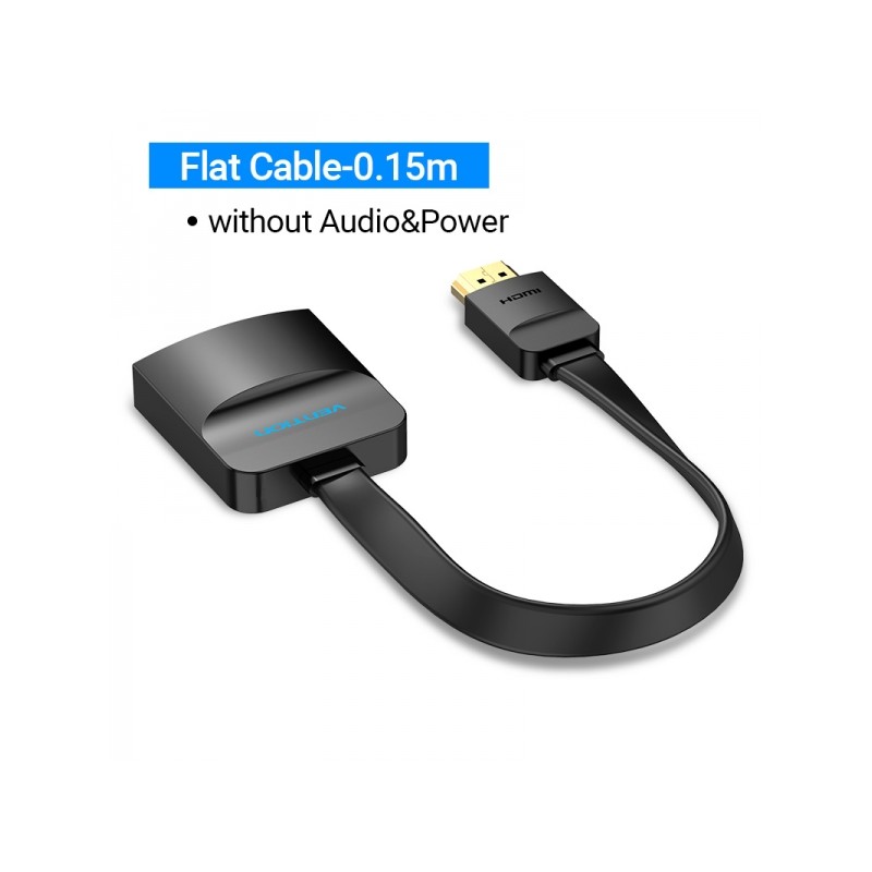 Vention Cavo convertitore da HDMI maschio a VGA femmina con jack da 3.5 mm - 0.15 m - Nero - Colore nero