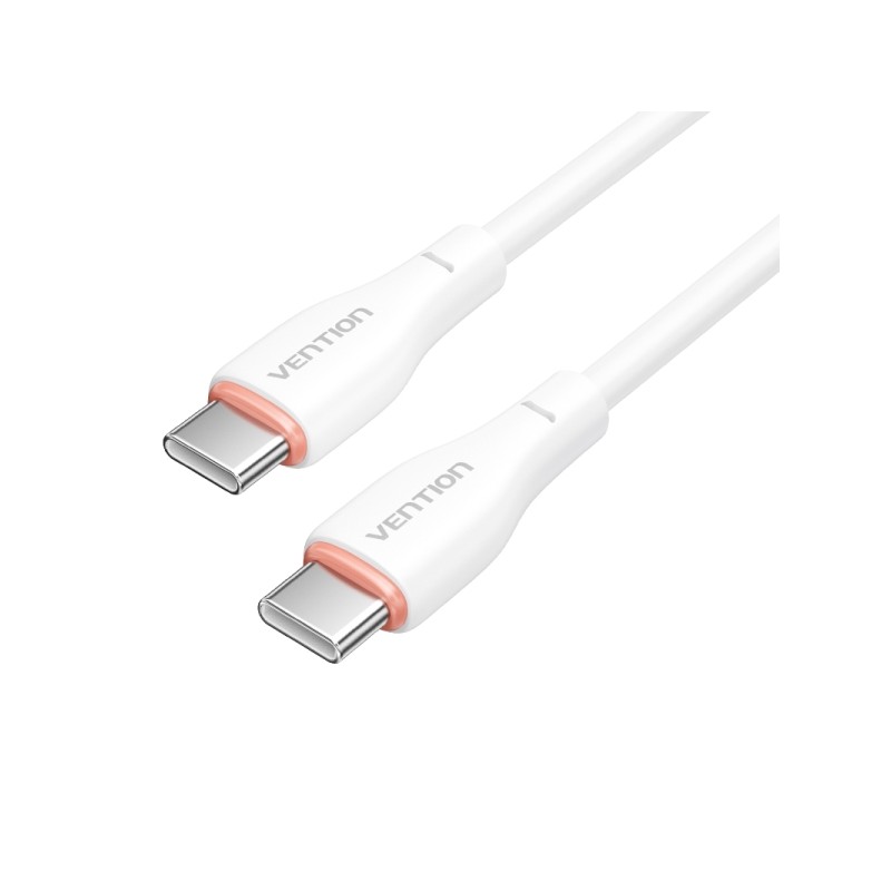 Vention Cavo da USB-C a USB-C. Trasferimento 480Mbps - Potenza 60W - Alimentazione 3A - Materiale TPE - Colore bianco
