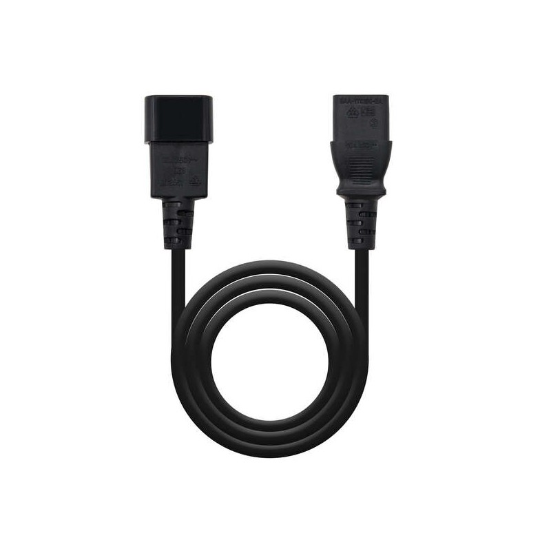 Cavo di alimentazione CPU Nanocable C13 femmina a C14 maschio 1.50 m - Colore nero