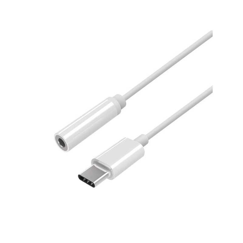 Convertitore audio Aisens da USB-C a stile Apple - USB-C/M-JACK 3.5/H - 15 cm - Colore bianco