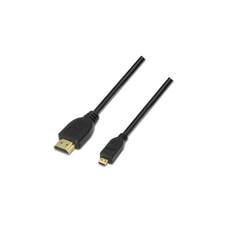 Cavo Aisens Micro HDMI High Speed / HEC - A Maschio-D/Maschio - 0.8 m - Compatibilità 3D ed Ethernet - Colore Nero