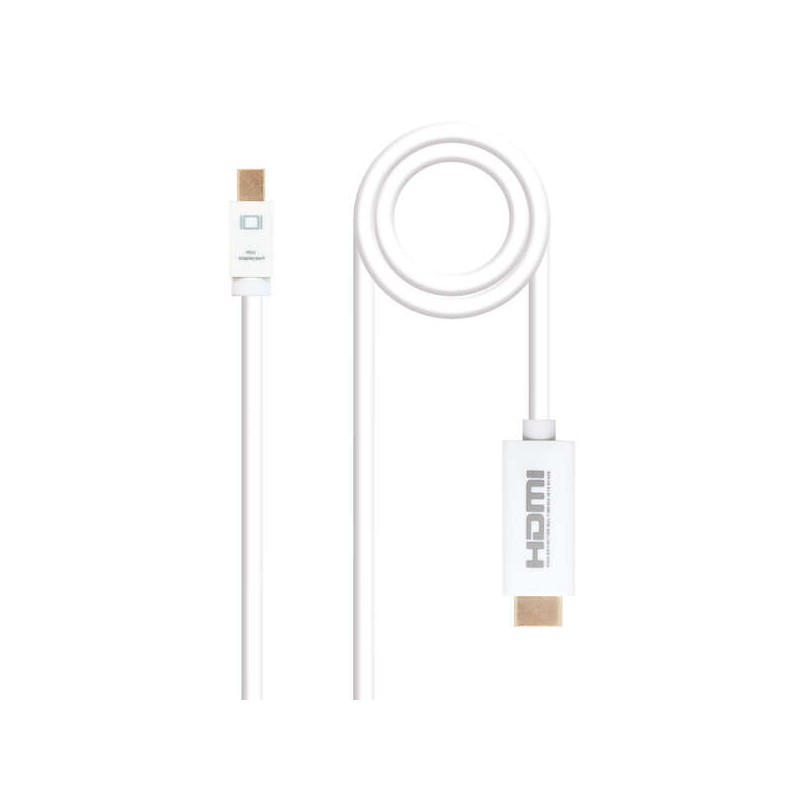 Cavo convertitore Nanocable Mini DP maschio a HDMI v1.4 maschio da 5 m - colore bianco
