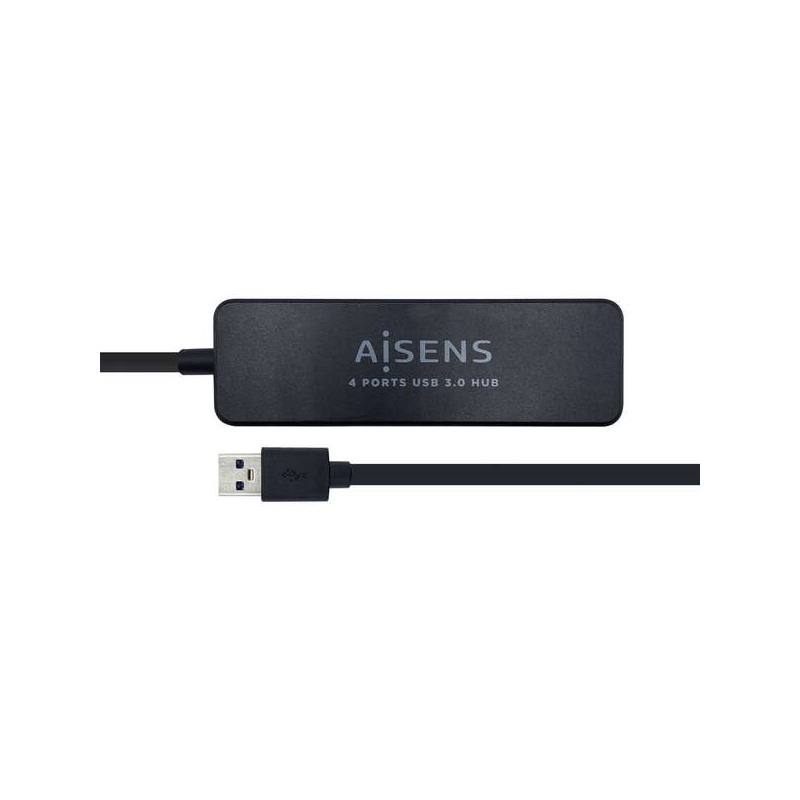 Aisens HUB USB 3.0 - Tipo A Maschio a 4xTipo A Femmina - 30 cm - Colore Nero
