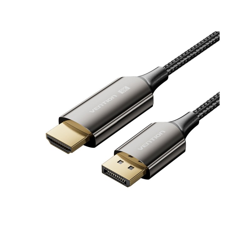Vention Cavo da DisplayPort maschio 1.4 8K a HDMI 2.1 8K - 1.8 m - Intrecciato - Nero - Colore nero