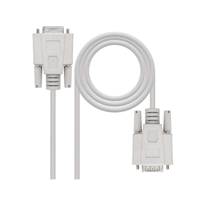 Cavo seriale Nanocable RS232 da DB9 maschio a DB9 femmina 3 m - colore beige