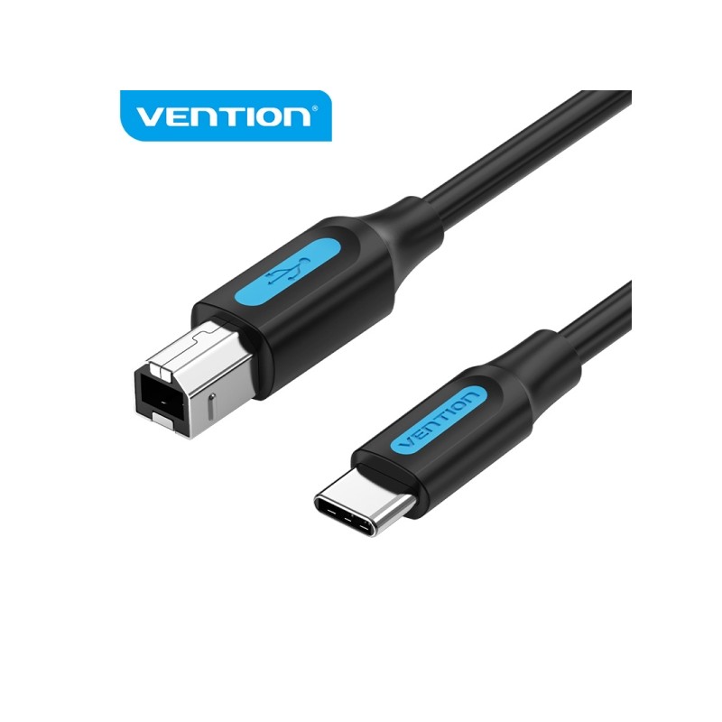 Vention CQUBG Cavo stampante USB 2.0 da tipo C a B - Trasferimento 480 Mbps - 2A - Colore nero