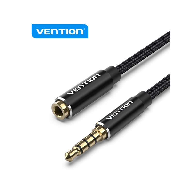 Cavo audio stereo Vention - Connettore jack 3.5 da maschio a femmina - Lunghezza 5 m - Colore nero