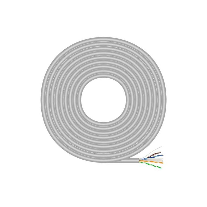 Cavo di rete Aisens RJ45 Cat.6 UTP rigido AWG23 CCA (lega) - 100 m - Colore grigio