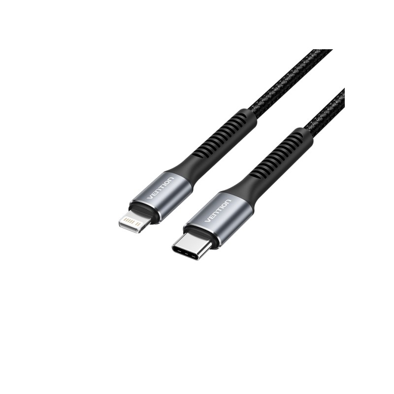 Vention Cavo di ricarica Lightning/USB-C - Velocità 480Mbps - Materiale Alluminio/PVC - Potenza 60W - Colore nero