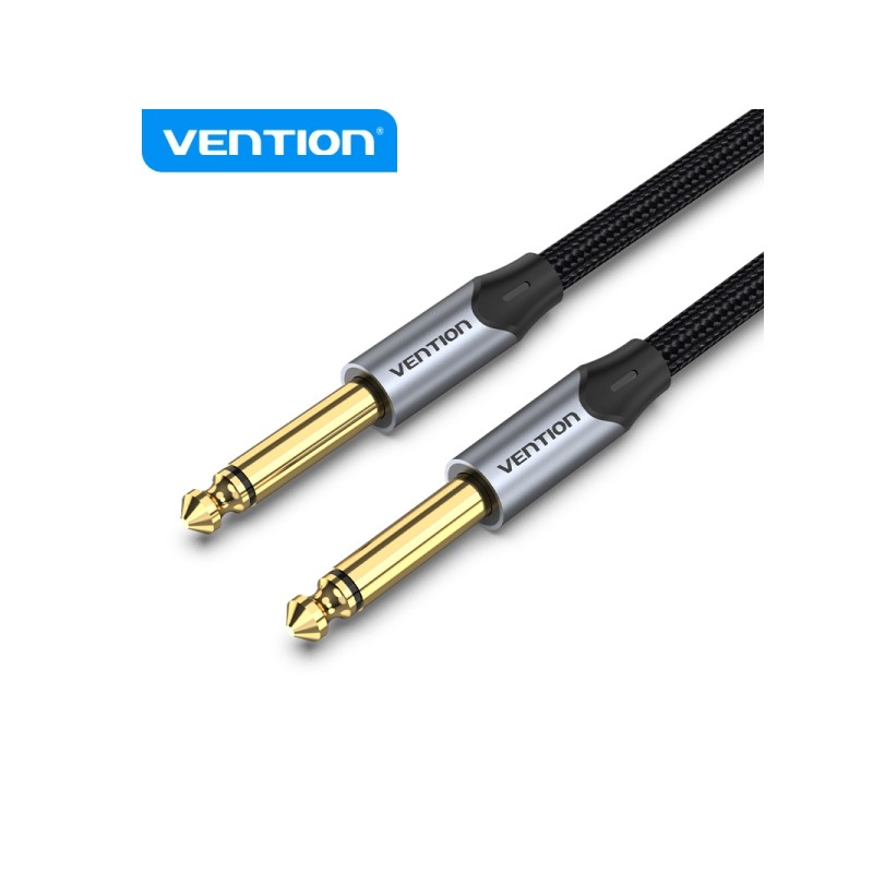 Cavo audio Vention 6.5 mm 1.5 m - Connettori maschi TS - Nichelato - Conduttore in rame smaltato - Colore grigio