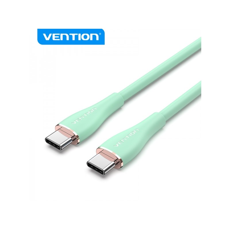 Vention Cavo da USB-C maschio a USB-C maschio - 1.5 m - 5A 100W 480Mbps - Colore verde silicone