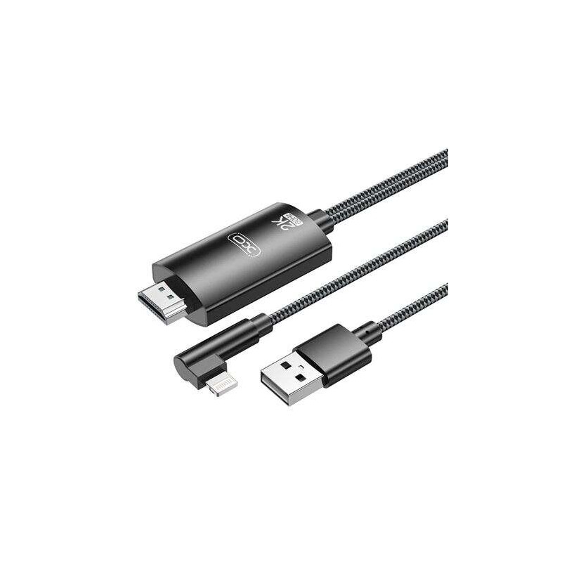 Adattatore XO da Lightning a cavo Hdmi - Lunghezza 1.8 m - Supporto risoluzione 2K(60Hz)/1080P - Scambio dati e audio - 