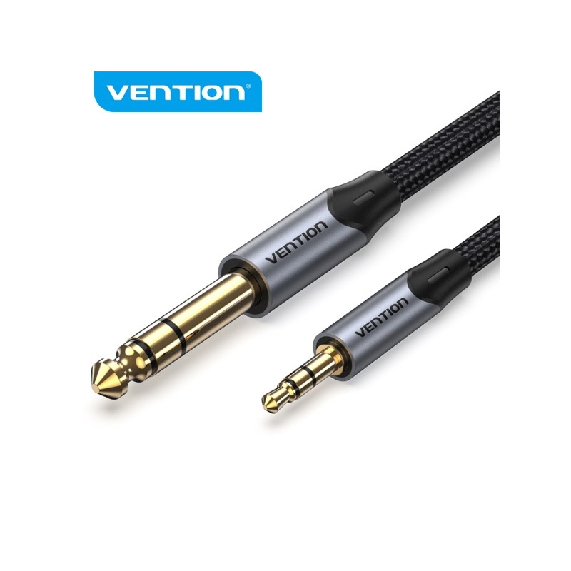 Cavo di collegamento stereo Vention - Da jack 3.5 mm a jack 6.3 mm - 5 m - Contatti placcati oro - Isolamento in PVC - C