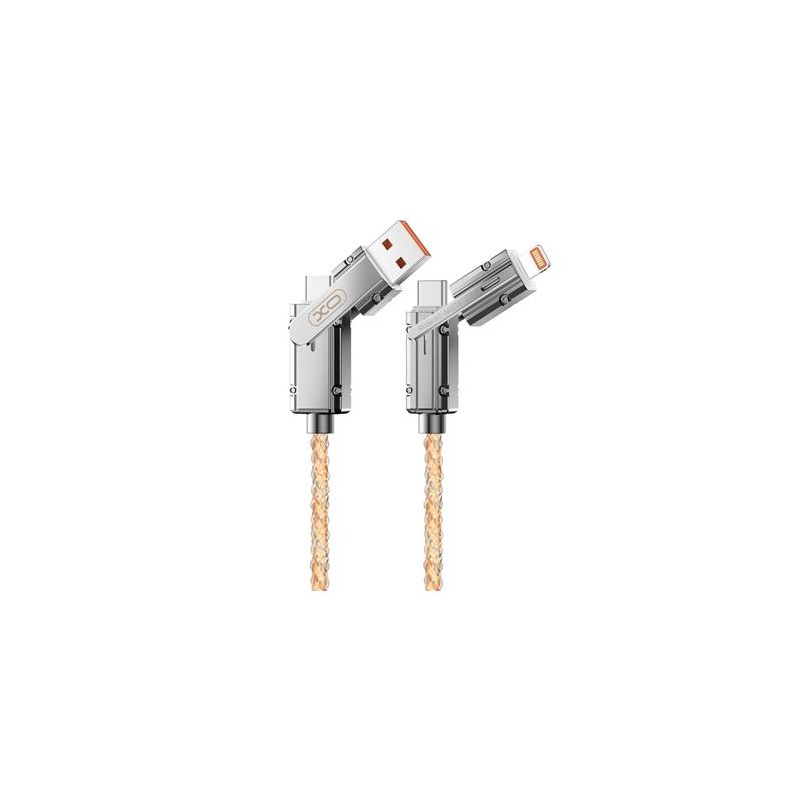 XO NB276 Cavo USB 4 in 1 multifunzione - 60W - 1 metro - RGB - Colore argento