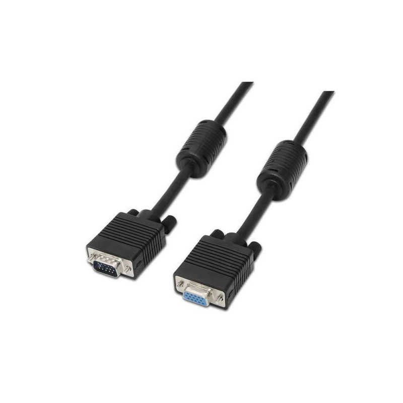 Cavo Aisens SVGA con Ferrite - HDB15/Maschio-HDB15/Femmina - 1.8m - Colore Nero
