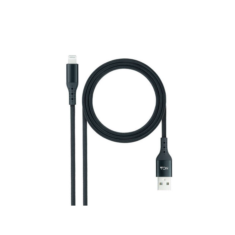 Cavo Nanocable Lightning a USB A/M - A maglie - 1 m - Nero