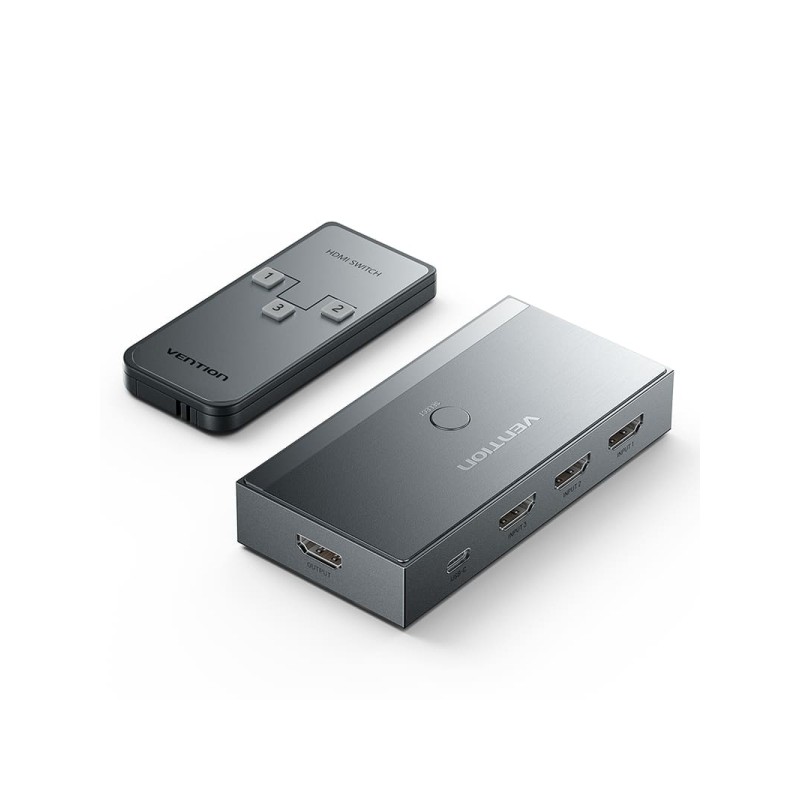 Vention Switch/Splitter HDMI 2.1 - 3x HDMI 2.1 femmina 8K - USB-C - Colore grigio
